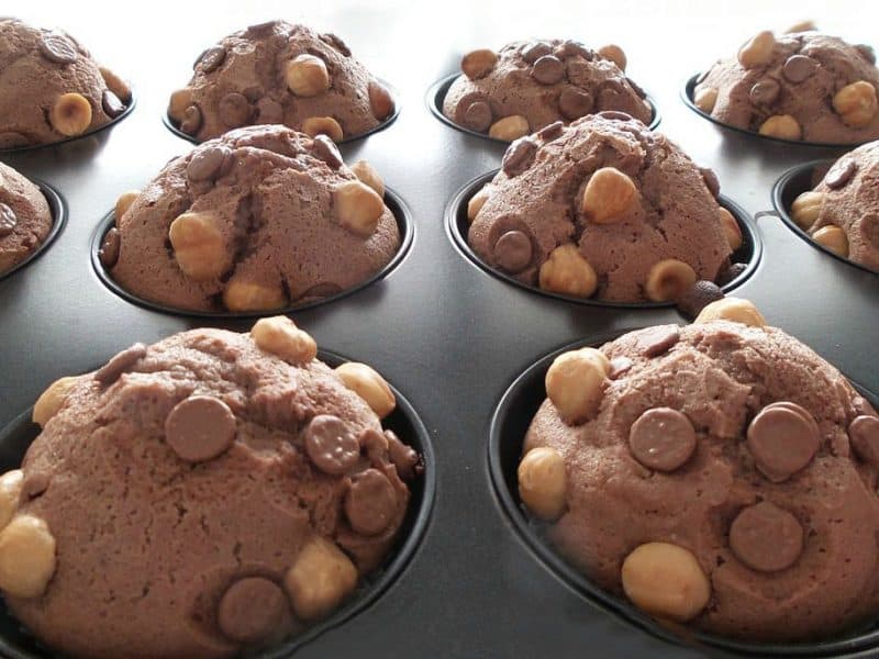 Healthy Hazelnut Chocolate Muffins